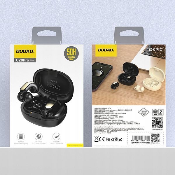 Навушники TWS Dudao U20 Pro Black 620609 фото