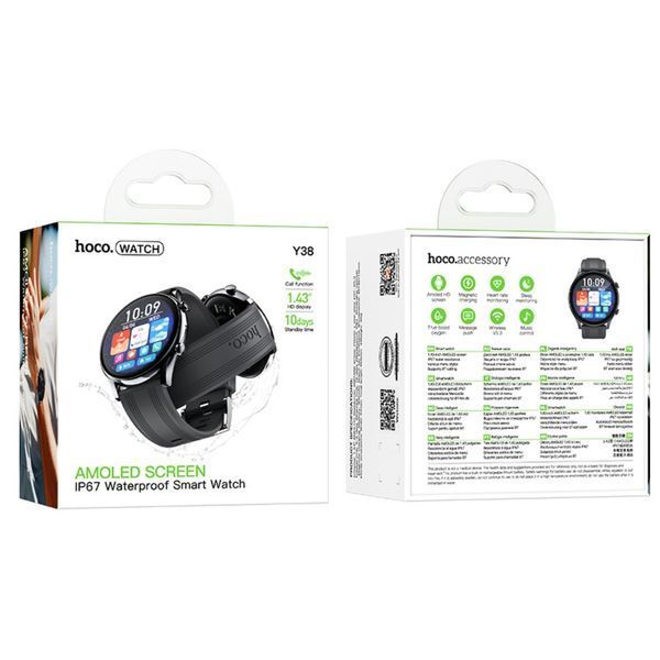 Смарт-годинник Hoco Y38 Amoled 36mm Black 626991ua фото