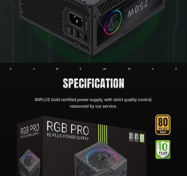 Блок живлення GameMax RGB Pro 750G 627799ua фото