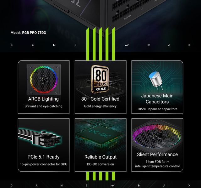 Блок живлення GameMax RGB Pro 750G 627799ua фото