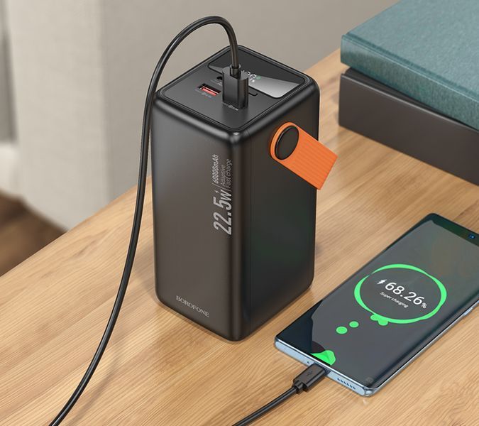 Зовнішній акумулятор (павербанк) Borofone BJ66B 60000mAh 22.5W Black (6941991115165) 626957ua фото
