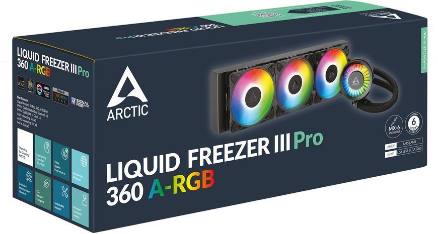 Водяное охлаждение Arctic Liquid Freezer III Pro 360 A-RGB Black (ACFRE00184A) 590845ua фото