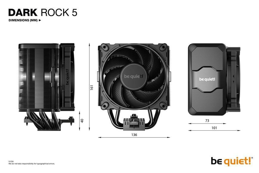 Воздушное охлаждение Be Quiet! Dark Rock 5 (BK035) 527429 фото