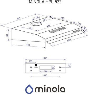 Вытяжка плоская Minola HPL 522 BR 627911ua фото