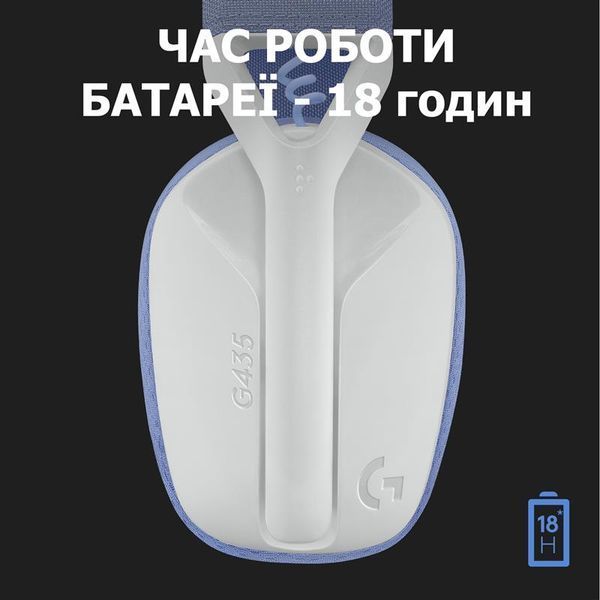 Навушники з мікрофоном Logitech G435 LIGHTSPEED White (981-001074) 352907 фото