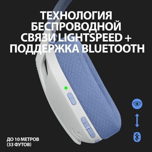 Навушники з мікрофоном Logitech G435 LIGHTSPEED White (981-001074) 352907 фото