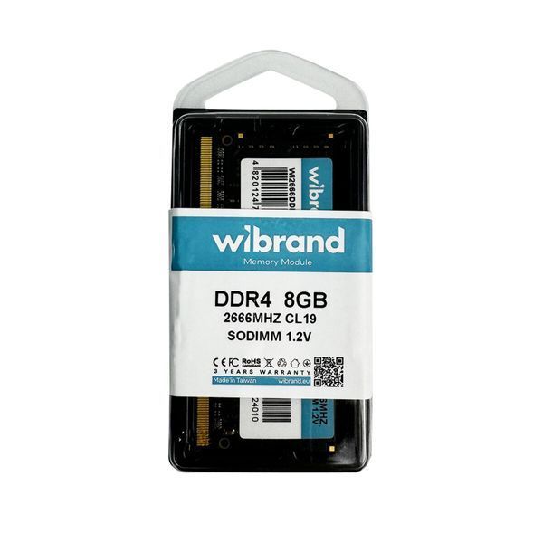 Пам'ять для ноутбуків Wibrand 8 GB SO-DIMM DDR4 2666 MHz (WI2666DDR4S/8GB) 532649ua фото