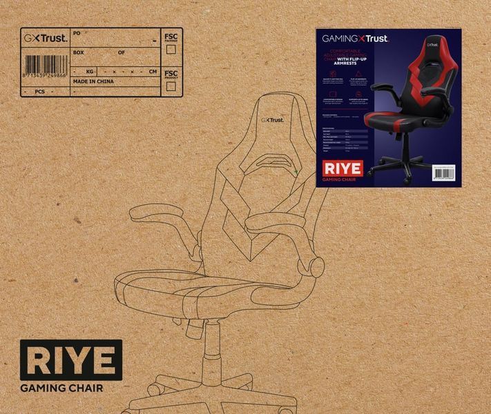 Комп'ютерне крісло для геймера Trust GXT 703R Riye Red (24986) 518112ua фото