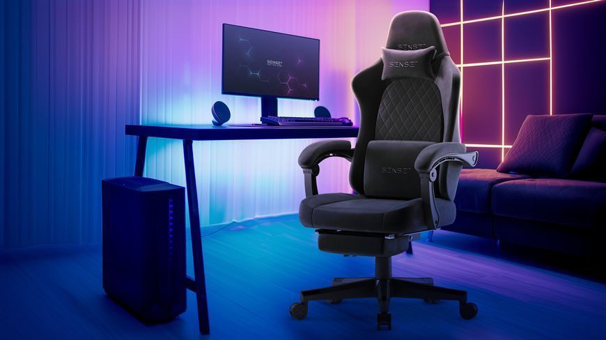 Комп'ютерне крісло для геймера Sense7 Devon Alcantara Mesh Black 619939 фото