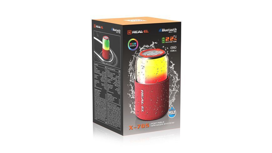 Портативна колонка Real-El X-705 Red (EL121600025) 580011ua фото