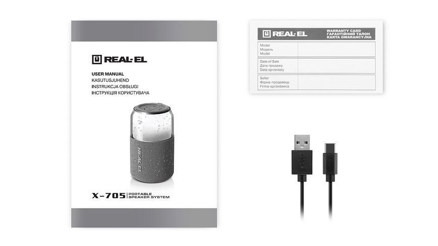 Портативна колонка Real-El X-705 Red (EL121600025) 580011ua фото