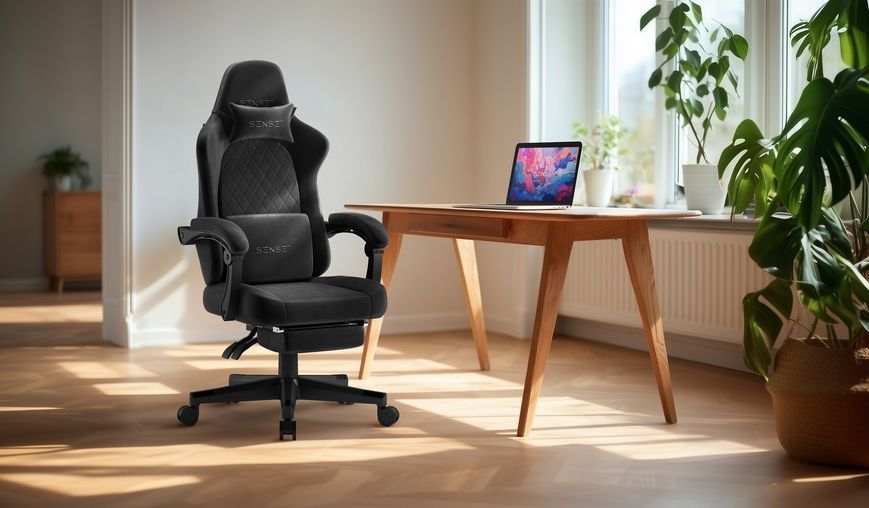 Комп'ютерне крісло для геймера Sense7 Devon Alcantara Mesh Black 619939 фото