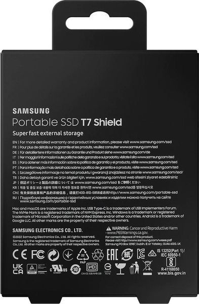 SSD накопичувач Samsung T7 Shield 2 TB Black (MU-PE2T0S) 364794ua фото