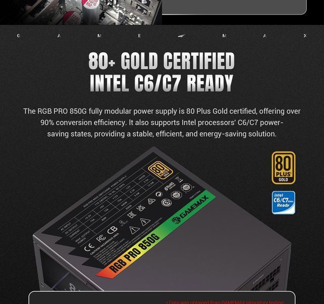 Блок питания GameMax RGB Pro 850G 627801ua фото