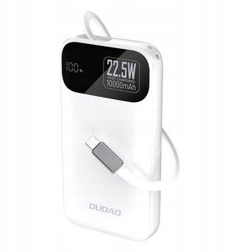 Зовнішній акумулятор (павербанк) Dudao K31 10000 mAh 22,5W PD White 619658 фото
