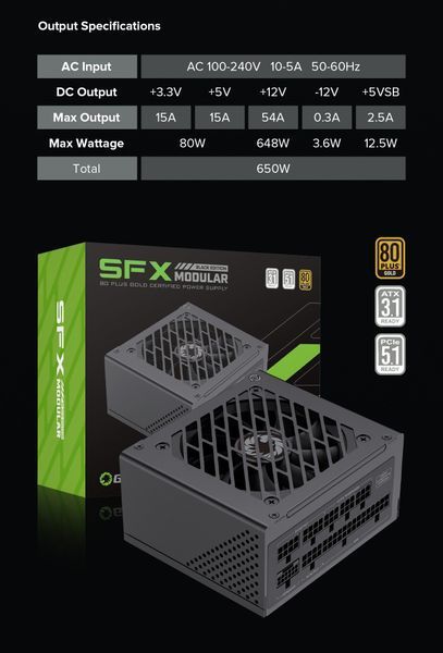 Блок живлення GameMax GS-650G Black 627752ua фото