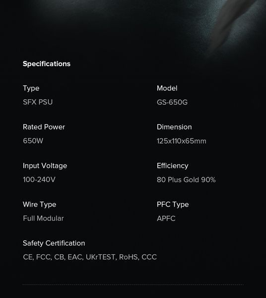 Блок живлення GameMax GS-650G Black 627752ua фото