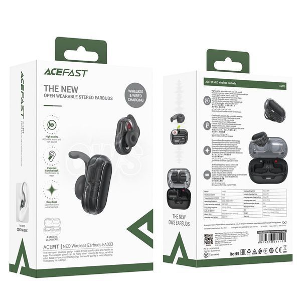 Навушники TWS Acefast FA003 Acefit Neo Wireless Black (6974316283102) 532516ua фото