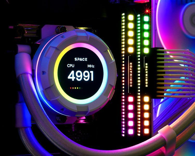 Водяное охлаждение ID-Cooling Space LCD SL360 White 577721ua фото