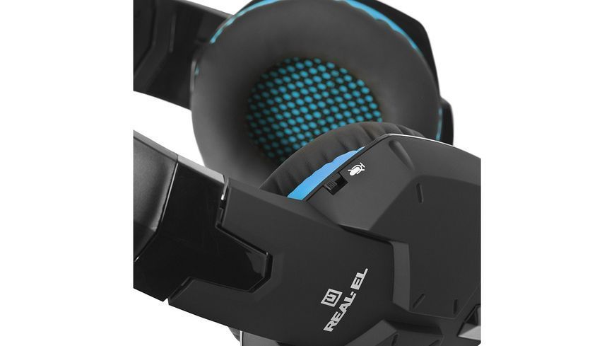 Навушники з мікрофоном Real-El GDX-7500 Black-Blue (EL124100015) 579478ua фото