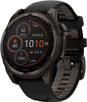 Смарт-часы Garmin Fenix 8 47mm Solar Sapphire Carbon Gray DLC Titanium w. Black/Pebble Gray S. Band (010-02906-10/11) 621694 фото