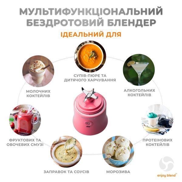 Фитнес-блендер Enjoy Blend 63738399 Pink 532686ua фото