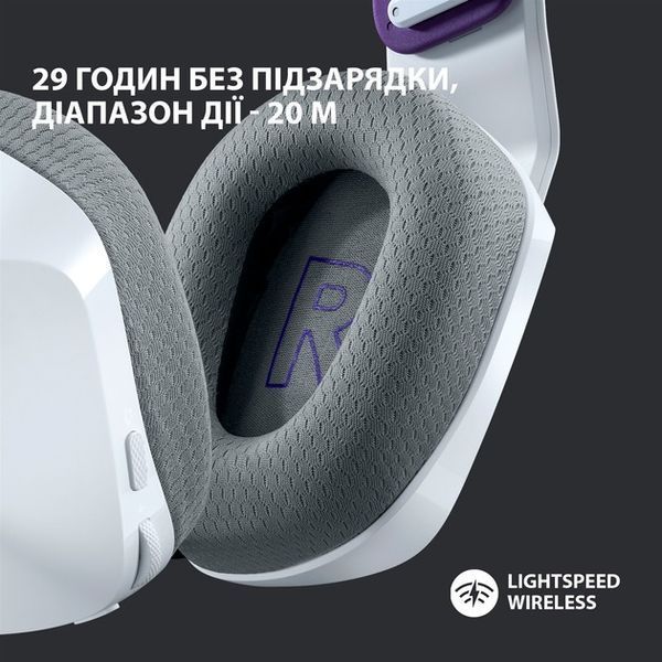 Навушники з мікрофоном Logitech G733 Lightspeed Wireless RGB White (981-000883) 326435 фото