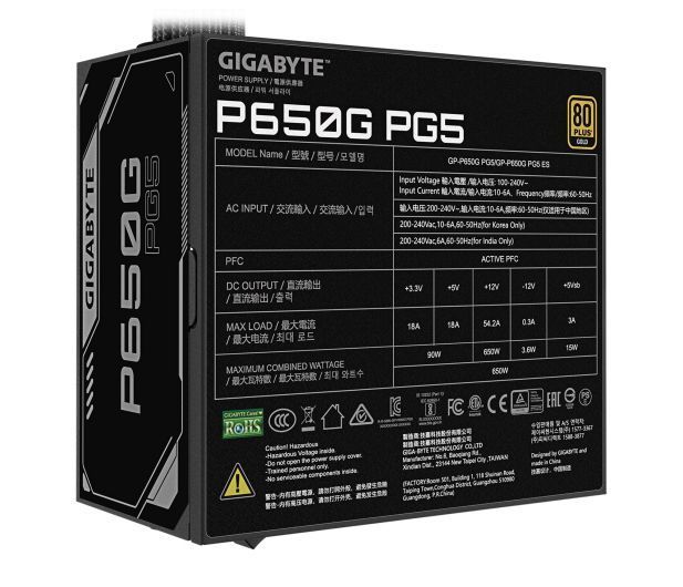 Блок живлення Gigabyte P650G PG5 650W (GP-P650G PG5) 614875ua фото