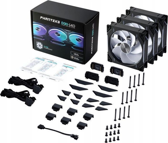 Вентилятор Phanteks D30-140 D-RGB Reverse Black 3-pack (PH-F140D30R_DRGB_PWM_BK01_3P) 550418 фото