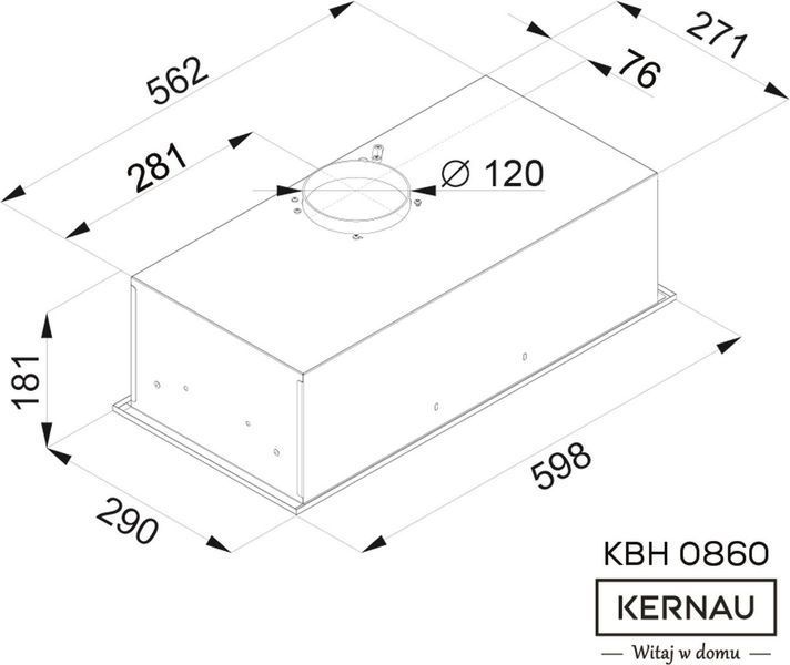 Вытяжка встраиваемая KERNAU KBH 0860 X 484271 фото
