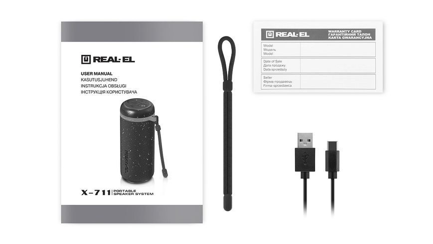 Портативна колонка Real-El X-711 Black (EL121600026) 580012ua фото