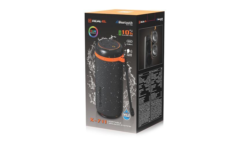 Портативна колонка Real-El X-711 Black (EL121600026) 580012ua фото