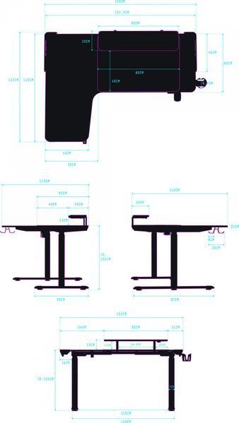 Геймерский игровой стол Ultradesk Winger Black (UDESK-WI-BKA/BKB) 556292 фото