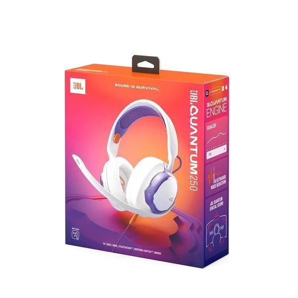 Наушники с микрофоном JBL Quantum 250 White (JBLQTUM250WHT) 623427ua фото