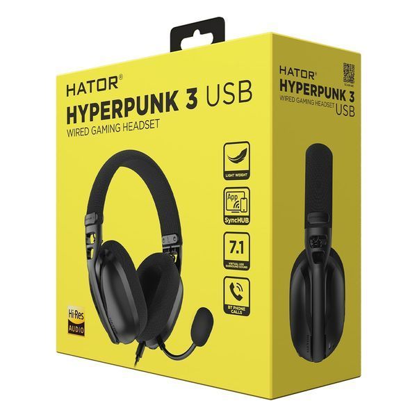 Навушники з мікрофоном Hator Hyperpunk 3 USB 7.1 Hi-Res Black (ESH10) 573006ua фото