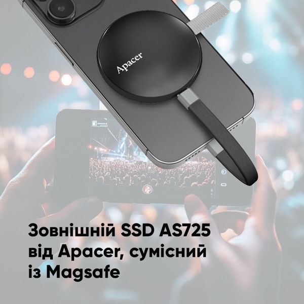 SSD накопитель Apacer Magnetic Portable AS725 1TB Black (AP1TBAS725B-1) 532640ua фото