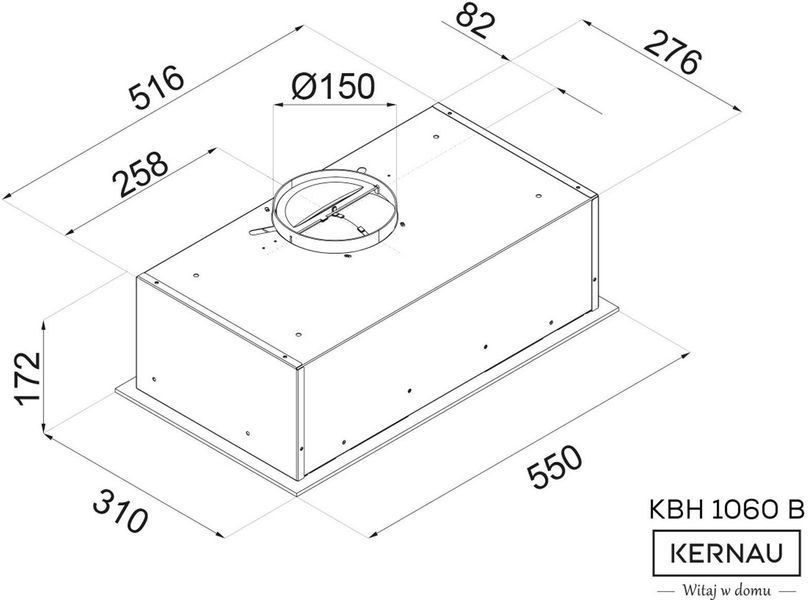 Витяжка вбудована KERNAU KBH 1060 B 484241 фото