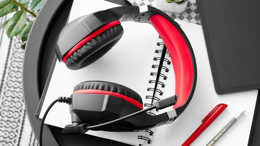 Наушники с микрофоном Real-El GDX-7575 Black/Red (EL124100042) 579479ua фото