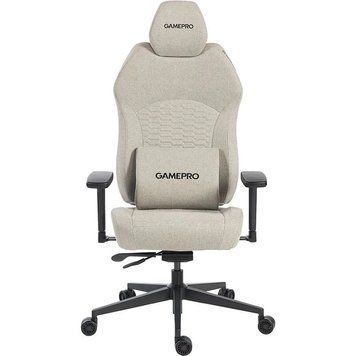 Комп'ютерне крісло для геймера GamePro GC760LG Fabric Light Gray 622972ua фото
