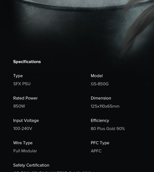 Блок питания GameMax GS-850G Black 627755ua фото