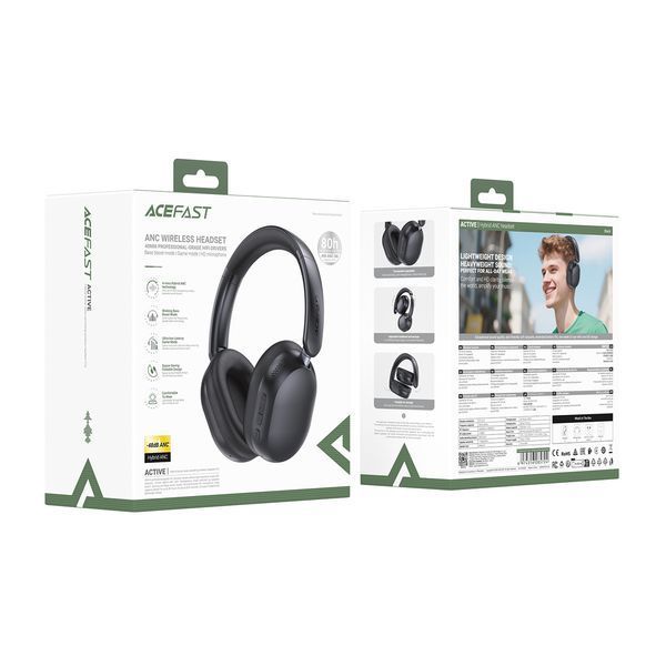 Наушники с микрофоном Acefast H12 Black (6974316285724) 626972ua фото