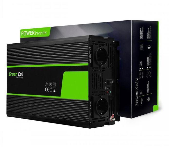 Преобразователь DC-AC Green Cell INV11 12V/230V 2000W/4000W Pure sinus 477321 фото