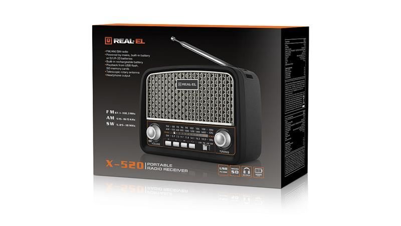 Радіоприймач Real-El X-520 Black (EL121800006) 580246ua фото