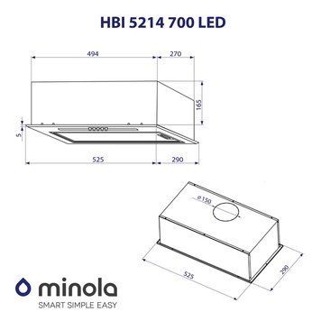 Витяжка вбудована Minola HBI 5214 WH 700 LED 627860ua фото