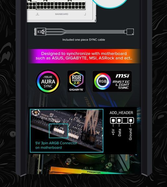 Блок живлення GameMax RGB-1300 WH (ATX3.0 PCIE5.0) 627806ua фото