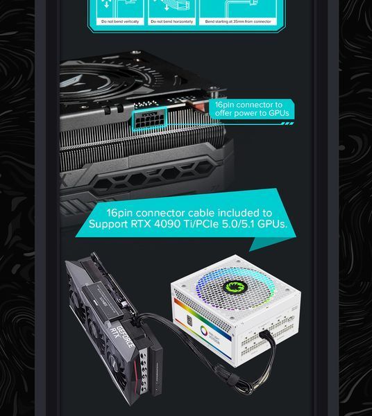 Блок живлення GameMax RGB-1300 WH (ATX3.0 PCIE5.0) 627806ua фото