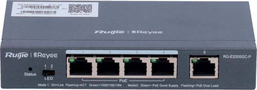 Комутатор керований рівня 2 Ruijie RG-ES205GC-P 562111ua фото