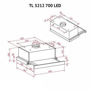 Витяжка телескопічна Perfelli TL 5212 I 700 LED 627985ua фото