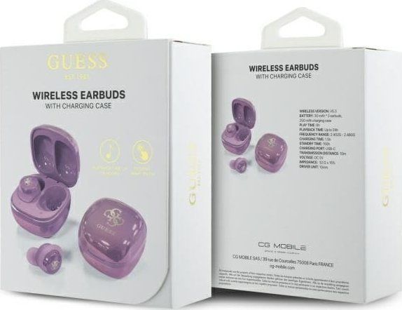 Навушники TWS Guess 4G Printed Logo Purple (GUTWSJ144ESU) 620617 фото