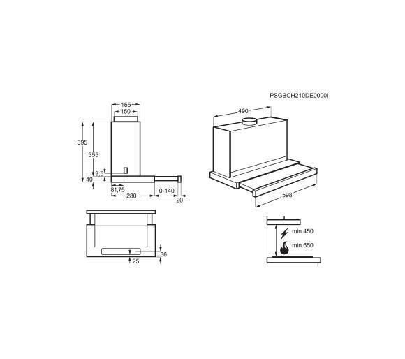 Вытяжка телескопическая Electrolux LFP616X 361415 фото